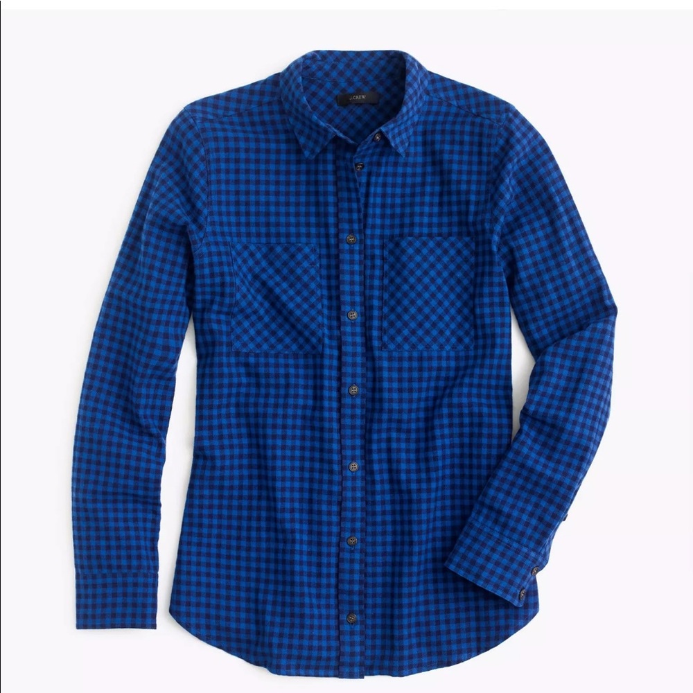 J. Crew Boy Shirt in Mini Buffalo Check EUC